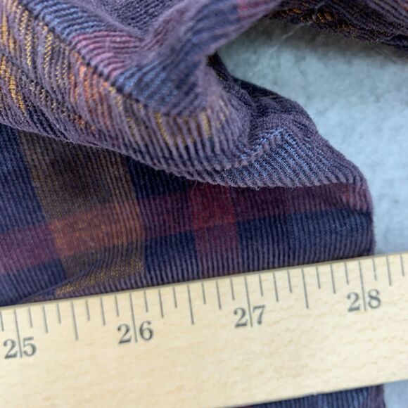 Rowm Button Shirt Mens 2XB Big & Tall Plaid Velvet Long Sleeve Plaid - Picture 9 of 16